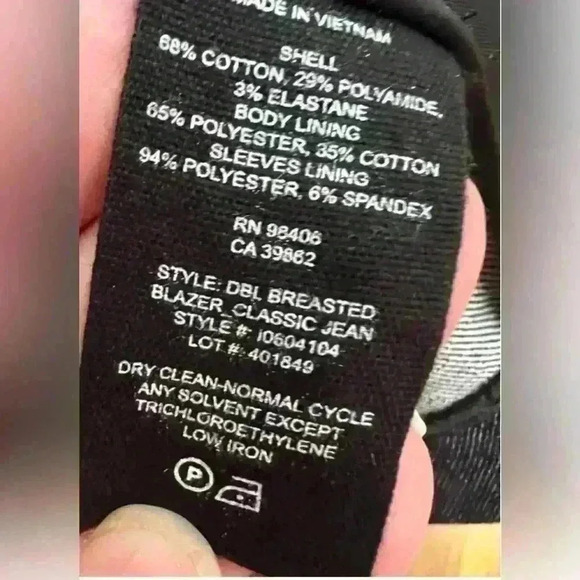 🔥🔥 NWOT Theory Double Breasted Deadstock Denim Coat Blazer Dark Blue 00 Jacket - Picture 10 of 16